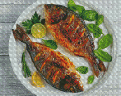 Aesthetic Fish Cooking Art Diamond Painting