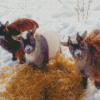 Baby Goats In Snow Diamond Painting