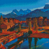 Canada Canmore Town In Fall Diamond Painting