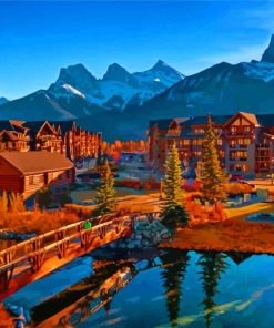 Canada Canmore Town In Fall Diamond Painting