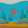 Cartoon Flounder Fish Diamond Painting
