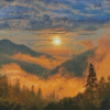 Foggy Smoky Mountain National Park Diamond Painting
