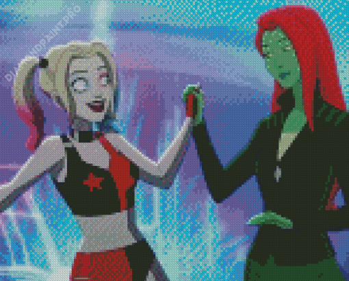 Harley Quinn And Poison Ivy Diamond Painting