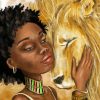 Lion And Girl Illustration Diamond Painting