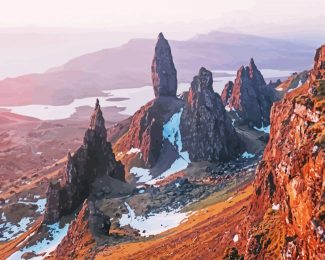 Old Man Of Storr In Winter Diamond Painting