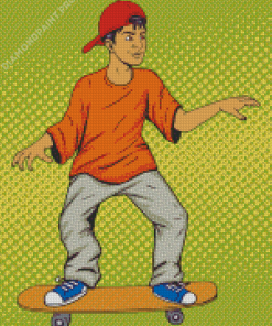 Pop Art Skater Boy Diamond Painting
