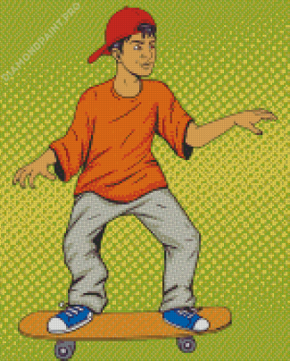 Pop Art Skater Boy Diamond Painting