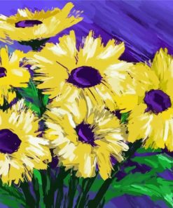 Purple Yellow Flower Art Diamond Painting
