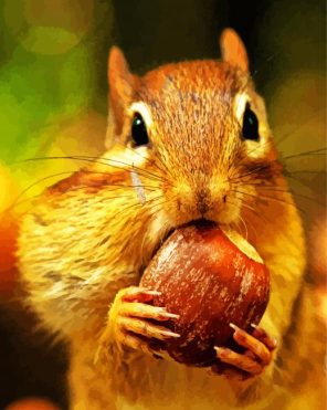 Squirrel Eating Acorn Diamond Painting