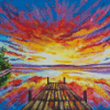 Abstract Docks With Sunset Diamond Painting