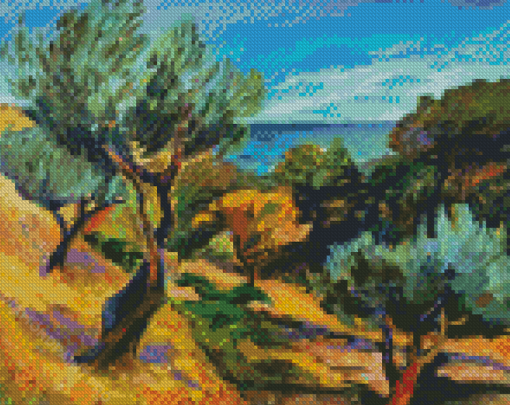 Abstract Olive Trees Diamond Painting