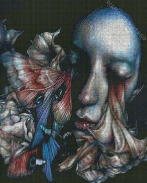 Abstract Sad Lady And Fish Marco Mazzoni Diamond Painting