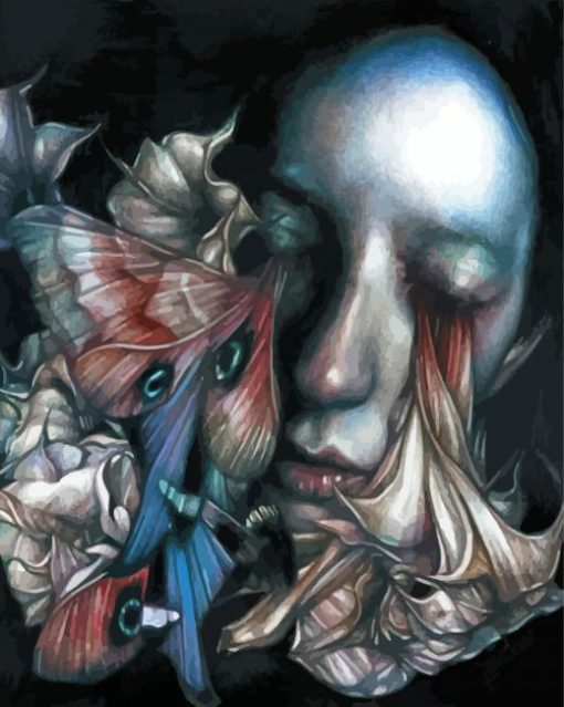 Abstract Sad Lady And Fish Marco Mazzoni Diamond Painting