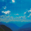 Aesthetic Blue Landscape Mountains Diamond Painting
