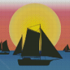 Aesthetic Boat Silhouette Diamond Painting