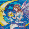 Aesthetic Fairy On The Moon Diamond Painting