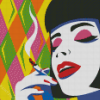 Aesthetic Smoking Woman Pop Art Diamond Painting