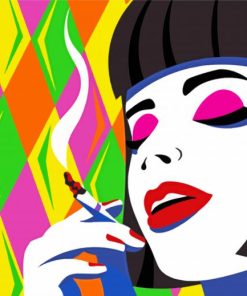 Aesthetic Smoking Woman Pop Art Diamond Painting