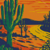 Aesthetic Sunset Saguaro National Park Diamond Painting