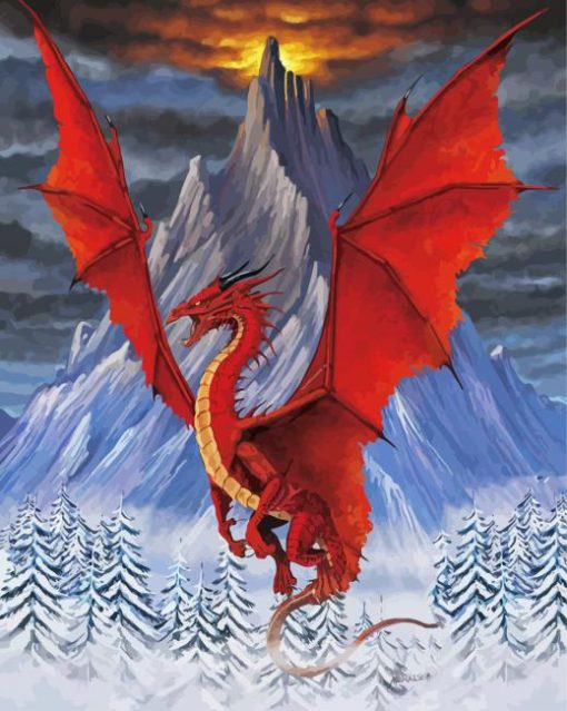 Aesthetic Welsh Dragon Diamond Painting