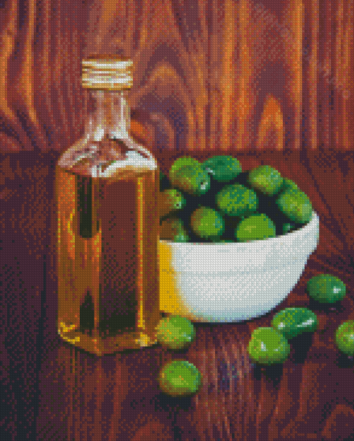 Aesthetic Green Olive In Oil Diamond Painting
