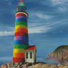 Aesthetic Lighthouse With Rainbow Diamond Painting