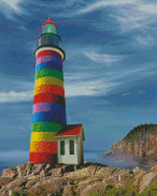 Aesthetic Lighthouse With Rainbow Diamond Painting