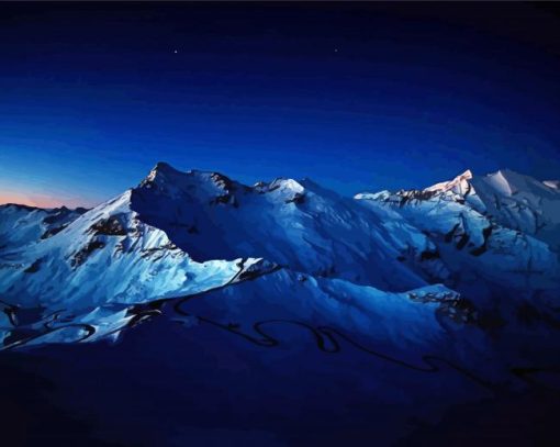 Aesthetic Mountains Night Diamond Painting