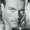 Black And White Jean Claude Van Damme Diamond Painting