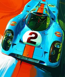 Blue Porsche 917 Diamond Painting