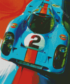 Blue Porsche 917 Diamond Painting