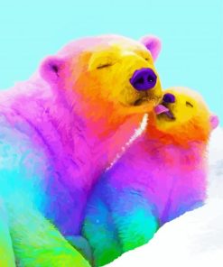 Colorful Polar Bears Diamond Painting