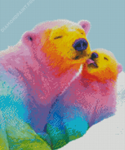 Colorful Polar Bears Diamond Painting