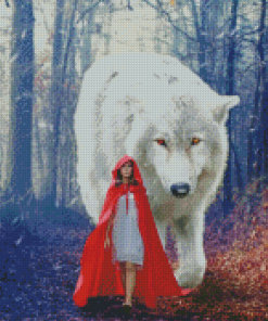 Cool Wolf And Girl Diamond Painting