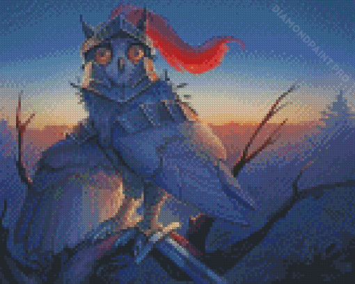 Cute Knight Owl Diamond Painting