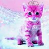 Cute Pink Cat Diamond Painting