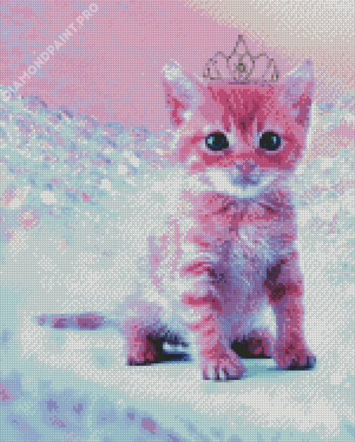 Cute Pink Cat Diamond Painting