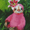 Cute Pink Sloth Diamond Painting