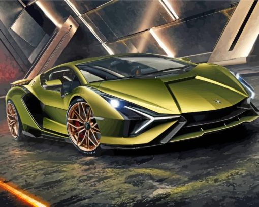 Green Exotic Cars Diamond Painting