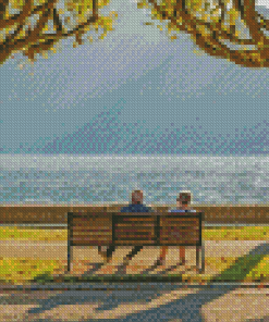 Old Couple In Aix Les Bains Diamond Painting