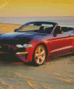 Red Mustang Convertible Diamond Painting