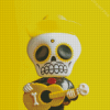 Sukar Skull With Yellow Guitar Diamond Painting