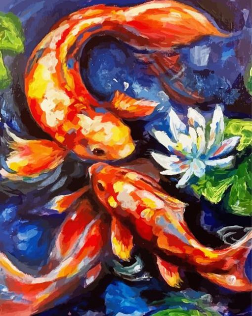 Abstract Koi Fish Illustartion Diamond Painting