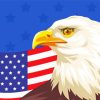 Aesthetic American Eagle With Flag Diamond Painting