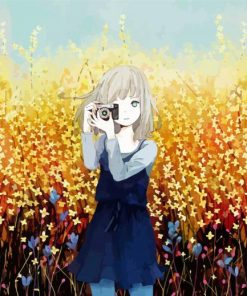 Anime Photographer Girl Diamond Painting