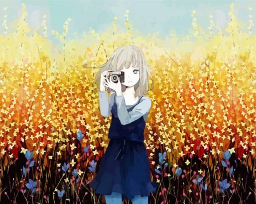Anime Photographer Girl Diamond Painting