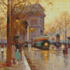 Arc De Triomphe And Avenue Friedland By Edouard Cortes Diamond Painting