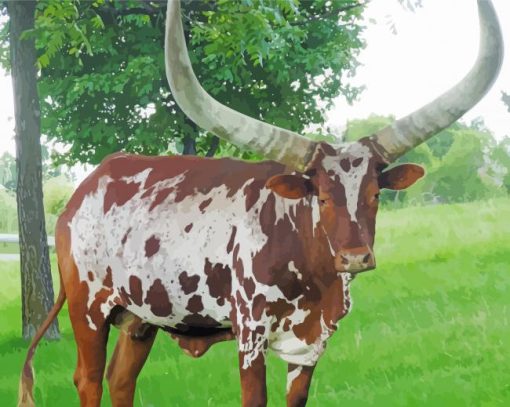 Bull With Horns Diamond Painting