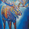 Colorful Moose And Moon Diamond Painting