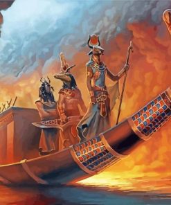Egyptian Boat At Sunset Diamond Painting